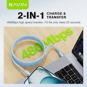 Оптовая Продажа с фабрики BAVIN CB327 60 Вт Тип c ПВХ оплетка Кабель для быстрой зарядки данных - Product Image 4