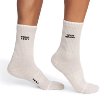 Chaussettes de sport respirantes unisexes anti-odeur en fibre de bambou, absorbant la transpiration, élastiques, chaussettes de sport en bambou personnalisées