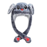 Nouveau Chapeau d'Hiver en Peluche pour Femme, Style Coréen Amusant, avec Oreilles de Lapin Mobiles et Articulées