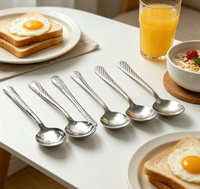 Ensemble de couverts modernes en acier inoxydable de qualité restaurant, réutilisables et durables, cuillère et fourchette légères pour la restauration et les événements