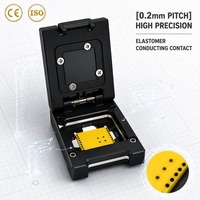 Soporte de prueba IC personalizado de paso de 0.2mm, tipo concha, giratorio, manual, con ajuste por presión, para pruebas de chips semiconductores y de burn-in con elastómero