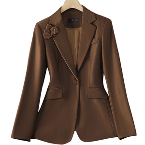 Women's Professional Suit Set Solid Color Polyester Anti-Wrinkle Work Commuting Formal Wear - Product Image 5