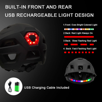 Vente en gros de casques de vélo pour adultes certifiés CE Casque VTT avec lampe Casque de vélo de vélo de sécurité professionnelle rechargeable à LED
