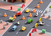 Figuras de Tráfico de Resina Realistas: Caja de Contador de Tráfico, Taxi, Cono de Tráfico, Lomo de Carretera, Camión de Basura, Camión de Bomberos, Camión Mezclador, Juguete Educativo de Seguridad