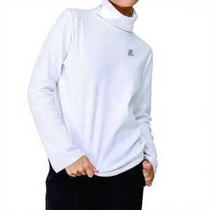 Camiseta de Manga Larga con Cuello Alto para Mujer, Informal, de Verano, Lisa, 100% Algodón Orgánico, con Logotipo, Transpirable, Ecológica, de Secado Rápido - Product Image 1