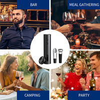 Ensemble ouvre-bouteille électrique rechargeable USB 4-en-1 avec tire-bouchon automatique, coupe-capsule, verseur et bouchon de vide pour la maison et les fêtes