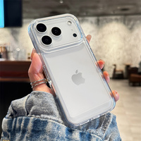 Coque de téléphone antichoc transparente en TPU souple et PC rigide pour iPhone 18 Pro Max 17 Air 17 16E 16 15 14 13 12 11 – Dos transparent