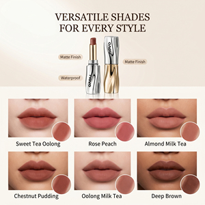 Lucidalabbra <span class=keywords><strong>Effetto</strong></span> Seta Naturale a Lunga Durata, <span class=keywords><strong>Rossetto</strong></span> Opaco Vellutato Anti-Trasferimento, Tonalità Nude Naturale, Personalizzabile con Logo - Product Image 5