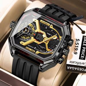 Reloj de Cuarzo POEDAGAR E106 con Calendario, Reloj de Pulsera LED de Lujo para Hombre, Reloj Luminoso a Prueba de Agua para Hombre, Montres Hommes - Product Image 1