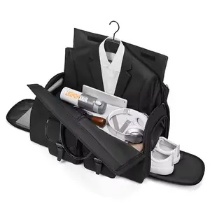 Bagages à main pour voyage Sacs de voyage en cuir pour vêtements Duffle Bag Convertible Mens Suit Sacs de voyage avec compartiment à chaussures