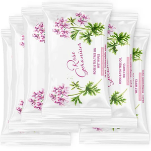 Fragancia de fruta de <span class=keywords><strong>mango</strong></span> Tópico y aceite de árbol de té Infundido 100% Orgánico Extra Suave 15x20cm Toallitas húmedas faciales de Bambú - Product Image 2