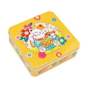 Bán buôn tùy chỉnh in 170*170*56 Mét tinplate container tins thực phẩm quà tặng kim loại có thể sô cô la Cookies Biscuit vuông hộp thiếc - Product Image 1