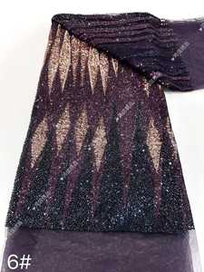 Tessuto Ricamato con Paillettes a Strisce Verticali, Rete, Pizzo, per Abiti <span class=keywords><strong>da</strong></span> <span class=keywords><strong>Sposa</strong></span> alla Moda, Abiti Formali, Costumi di Scena, Pizzo per Abiti - Product Image 6