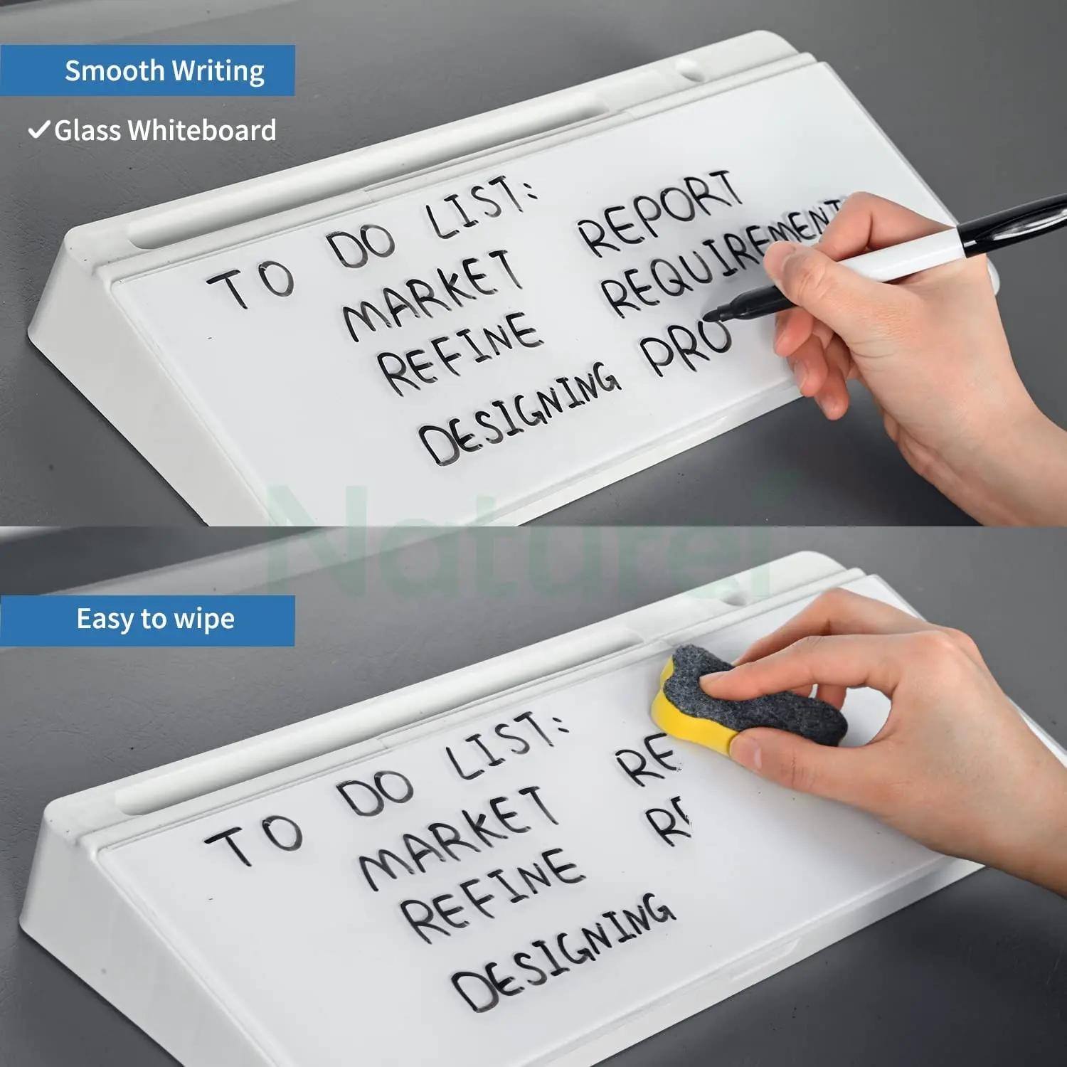 Glass Dry Erase Surface Whiteboard Desktop-Whiteboard-Speicher für Office