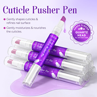 Tivlon Stylo Exfoliant Doux 4-en-1 pour Cuticules, Poussoir Portable et Sûr, Hydratant pour Cuticules, Stylo Huile à Ongles pour Traitement des Peaux Mortes