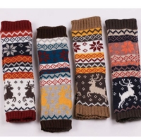 Pouce trou longs gants acrylique cerf demi-doigt mitaines hiver bras plus chaud pour l'hiver dames tricoté dessin animé gants de noël