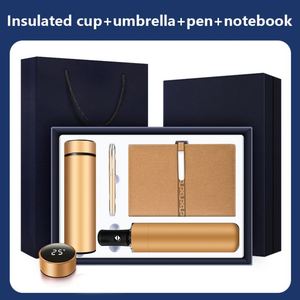 Maxfree Ensemble de luxe personnalisable quatre pièces : Parapluie, Carnet à boutons longs, Tasse et Stylo rond – Coffret cadeau pour événements et festivals - Product Image 5
