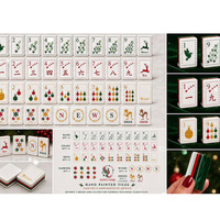 Jeu de Mahjong Américain Vert Marbré Festif de Noël, 160 Pièces, Tuiles Acryliques à 4 Couches pour Table de Luxe, Décoration de Fêtes, Articles de Collection