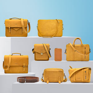 Sac messager en cuir Crazy Horse véritable vintage unisexe mallette rigide pour ordinateur portable pour hommes et femmes d'affaires - Product Image 1