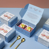 Boîte à donuts en carton alimentaire recyclé sur mesure avec pelliculage mat et vernissage