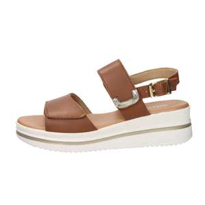 Valleverde Sandales compensées en cuir pour femme, talon de 5 cm, taille 36, chaussures d'été confortables à plateforme - Product Image 1