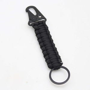 1 pz Portachiavi da Esterno con Moschettone per Campeggio, Corda da Paracadute, Sopravvivenza, Emergenza, con Bottone a Gancio - Product Image 2