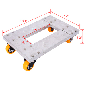 Movers carrelli mobili pesanti carrello 18 ''x 12'' telaio in alluminio 3 ''TPU professionale ruote freno opzione Dolly