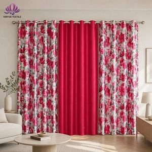 Set di Tre <span class=keywords><strong>Tende</strong></span> con Stampa Floreale Digitale Premium, <span class=keywords><strong>Tende</strong></span> Oscuranti Personalizzabili, Eleganti <span class=keywords><strong>Tende</strong></span> Decorative per la Casa - Product Image 3