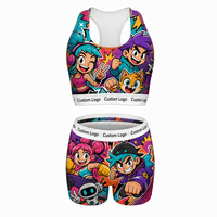 Ensemble soutien-gorge et haut sexy brodé à imprimé graphique, compression tubulaire, certifié GRS, pour fitness et sport – Vente en gros directe usine