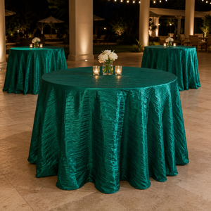 Commercial Polyester <b>Tablecloth</b> Crinkle Taffeta Event Linen for Hospitality Distributors and Project Buyers - Product Image 1