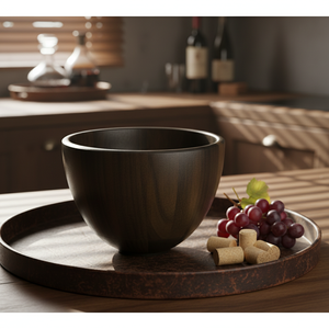 Ciotola da impasto HouseLin in legno massello lucidato, utensile da cucina moderno, ciotola grande personalizzata per impastatrice da chef - Product Image 2