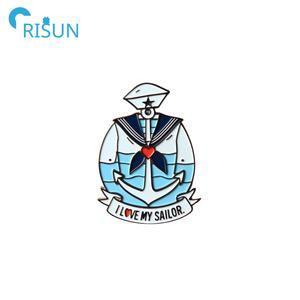 製造 金属製 セーラー ピンバッジ カスタム エナメル 英国海軍 潜水艦 セーラー ラペルピン 錨 セーリング 船長 ピンブローチ - Product Image 3