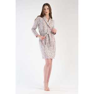 Robe courte matelassée à col châle et manches longues pour femme – Vêtement de nuit confortable - Product Image 3