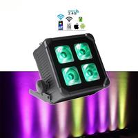 Mini projecteur LED PAR sans fil RGBWAUV 4*20W 6-en-1 étanche, contrôle DMX512/WiFi, indice IP65, batterie 5000mAh pour éclairage de scène