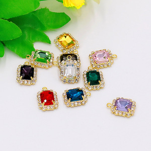 Colgante geométrico rectangular octogonal con engaste de diamantes de imitación, material para manualidades DIY, unisex, para uso diario - Product Image 4