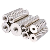 Imán de neodimio N52 con orificio para tornillo, imán de potencia con orificio, imán de SmCo, imán de neodimio con orificio para tornillo