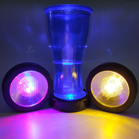 Dessous de verre lumineux coloré à LED pour boissons Vin Boîte de nuit Bar Sous-verres lumineux rechargeables Tasse à bouteille Tapis lumineux Porte-gobelet