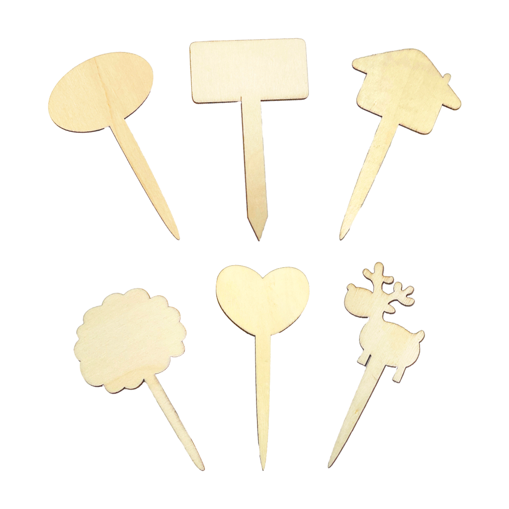 DMT Brand Outdoor Use Wooden Horticultural Plant Sign Tags & Labels T-shaped Square Flower Sign Inserts Blank Made In China