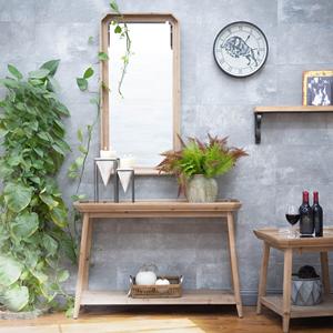 Innova Home Meuble de salon rustique et simple style ferme, Table console en bois avec panneau de rangement, pour hôtel, salle à manger, entrée - Product Image 2