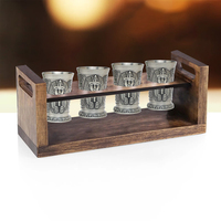 Vente en gros de pharaon égyptien rétro créatif design10cl petit verre à liqueur de forme ovale gravé unique avec vitrines