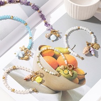 Bracelet Perles en Acier Inoxydable avec Breloques Coquillages et Pierres Naturelles Colorées Série Océan pour l'Été