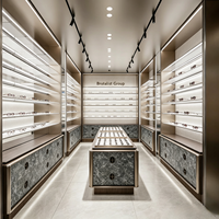 Vitrine optique personnalisée pour lunettes, présentoir en verre LED pour magasin de vente au détail d'optique