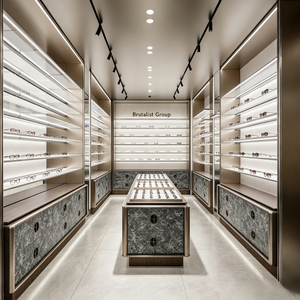 Vitrine optique personnalisée pour lunettes, présentoir en verre LED pour magasin de vente au détail d'optique - Product Image 4