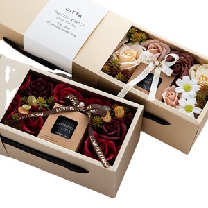 Immortal flower dry flower Scented Candle Gift Box Set for Wedding decoration anniversary hand gift family decoration
