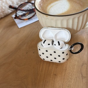 เคส AirPods 4 สีขาวลายจุดดำ เหมาะสำหรับ AirPods Pro รุ่นที่ 3 หูฟังไร้สาย เคสป้องกันการตกกระแทก - Product Image 5