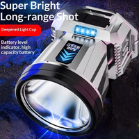 Phare LED haute puissance super lumineux avec chargement USB, faisceau réglable, indice de protection IP65 - 3 modes pour la pêche, la plongée et l'utilisation en extérieur