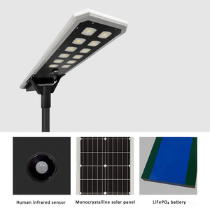 Lampione solare All in One 100w 200w 300w impermeabile IP65 all'aperto integrato <span class=keywords><strong>LED</strong></span> ad energia solare con sensore di movimento - Product Image 5
