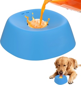 Stainless Steel Liquid Lick Bowl for <b>Dogs</b> Anti Spill Slow Feeding Bowl with Stainless Steel Rolling <b>Ball</b> for Yogurt Broth Puree - Product Image 1