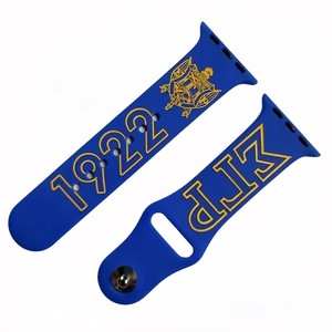 Correa de Reloj de Silicona Personalizable con Letras Griegas de la Hermandad Delta Zeta Sigma para Apple Watch - Product Image 2
