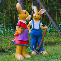 Animal de jardin créatif décorations de jardin lapin ornements de pot de fleur du sol au plafond cadeau de dessin animé artisanat décoratif en résine